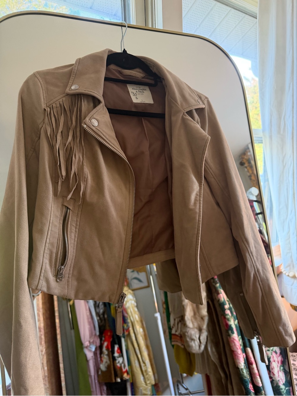 Abercrombie Suede Fringe Bomber